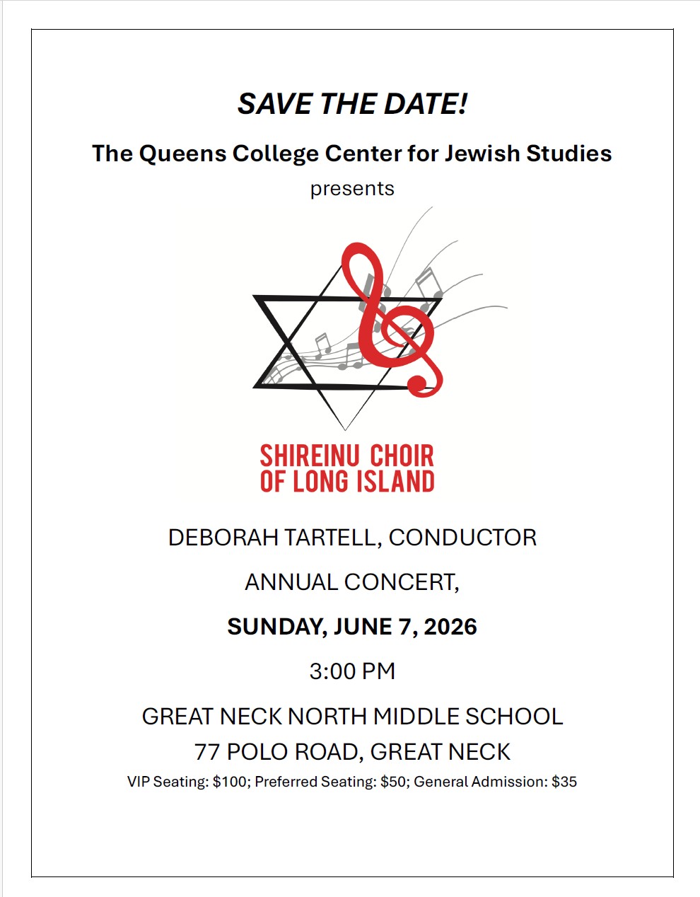 Shireinu Choir of Long Island Annual Concert - 2026